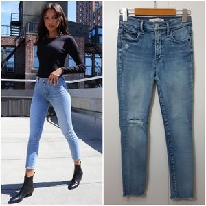 DENIM FORUM 25 The Nico Mid Rise Skinny Crop Jeans Size 25 Aritzia